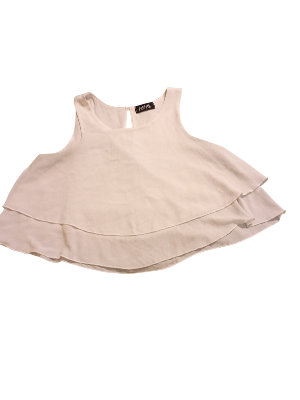 White Double-Layer Sleeveless Camisole Top Blouse Shirt
